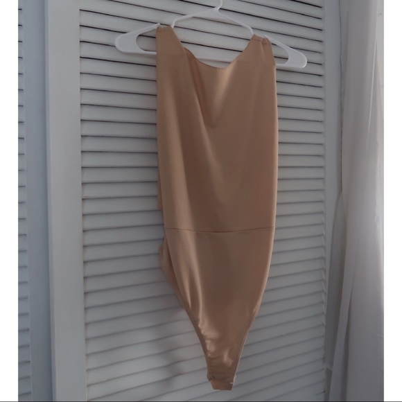 Nude thong bodysuit open back-tie PLT - Picture 3 of 6